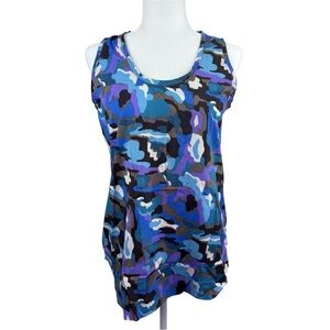 Philosophy Blue and Brown Camouflage Tank Top Small New